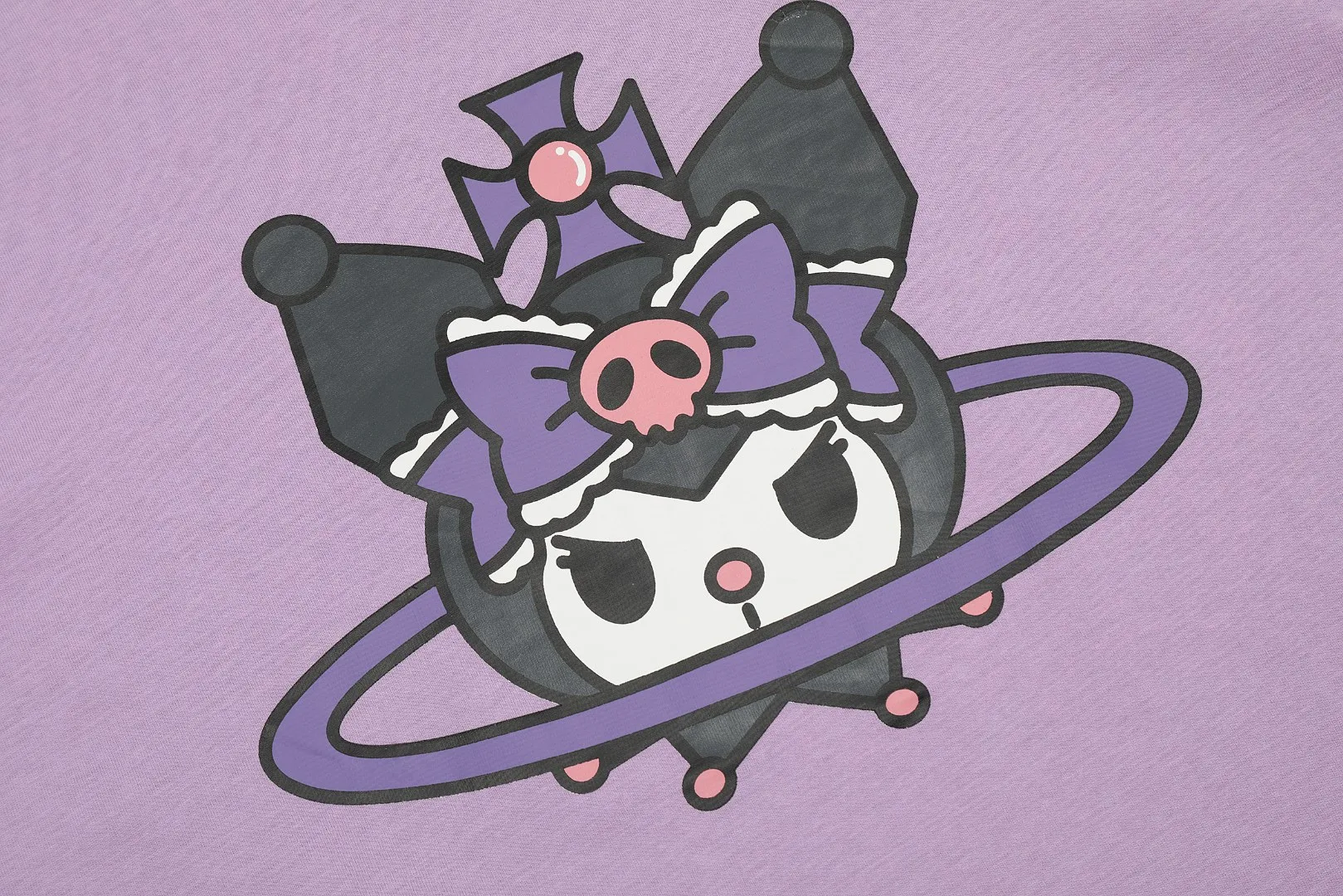vivienne west wood Queen Mother Vivienne Sanrio co-branded Sanrio family series printed short-sleeves 2024 top hot models Needless to say, open the details directly YB mold opening Correct seam details Correct accessories in the entire series Every detail is completely restored Directly full White Melody Rose Kuromi Blue Cinnamon Dog Purple Crown Kurome Size: XS-L